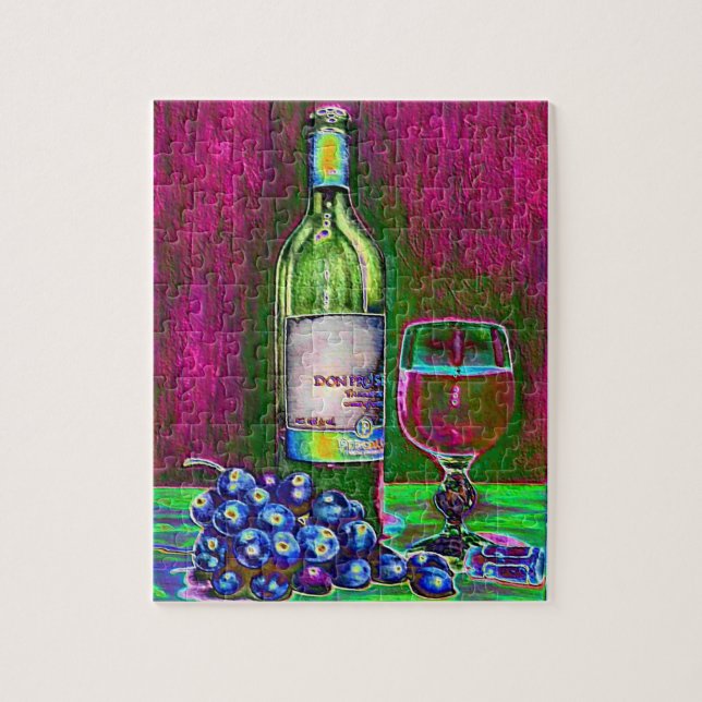 Kunst-Wein-und Trauben-Puzzlespiel (Vertikal)