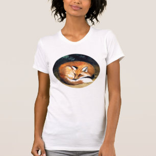 Kunst-Wiedergabe-T - Shirt "schläfrigen Fox"