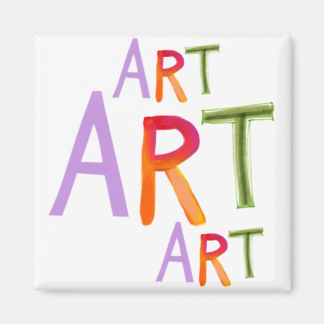 Kunst Wort Spaß farbenfroh - für Künstler & Kunstw Magnet (Vorne)