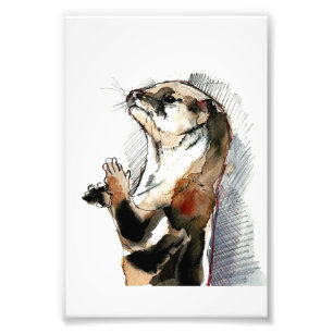 Kunst Zeichne Otter  Niedliche Sondergeschenke Fotodruck