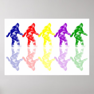 KUNSTAKADEMIE SQUATCH - buntes Bigfoot-Logo Poster