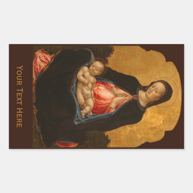 Kunstaufkleber für Madonna & Kind Rechteckiger Aufkleber (Vorderseite)
