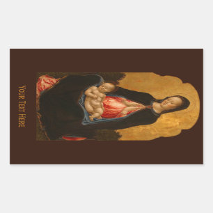 Kunstaufkleber für Madonna & Kind Rechteckiger Aufkleber