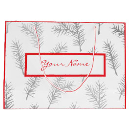 KUNSTBARE FERIENWOHNUNG GIFT BAG PINE NEEDLES RED GROßE GESCHENKTÜTE