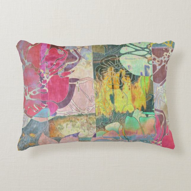 KunstblumenSchmutzmuster Zierkissen (Vorderseite)