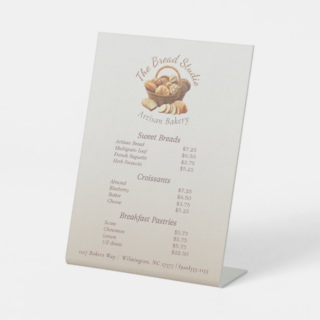 Kunstbrotkorb Sockelschild (Vorderseite)