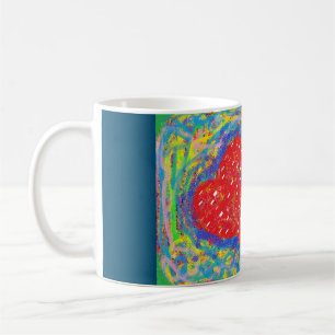 Kunstdekoration gemusterte gemischte Grüntöne und Kaffeetasse