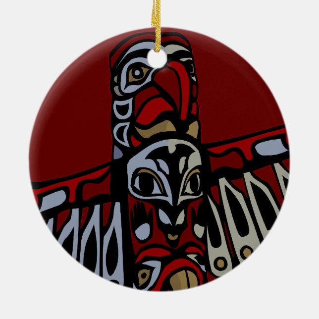 Kunstdekoration Totem Pole Museo Cantonale d'Arte Keramikornament (Hinten)