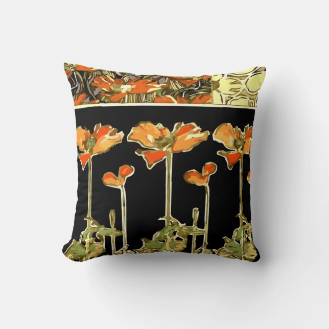 Kunstdekorationen (orange Blume) Kissen (Vorderseite)