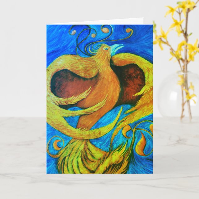 Kunstdesignkarten begrüßen Phoenix Karte (Gelbe Blume)