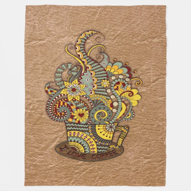 Kunstdoodle-zeichnend Kunst Fleecedecke (Vorderseite)