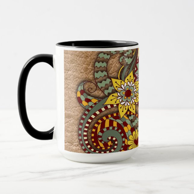Kunstdoodle-zeichnend Kunst Tasse (Links)