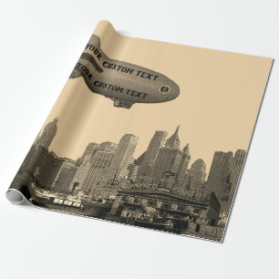 KUNSTdreißiger jahre ZELLEN-NEW- YORK CITYSkyline Geschenkpapier