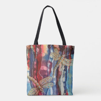 Kunstdruck, Libellen, Tascheneinkaufstasche Tasche