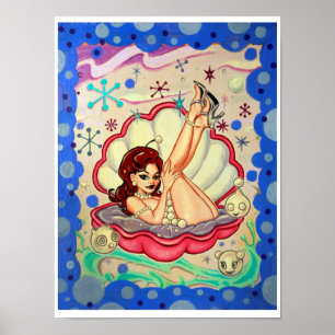 Kunstdruck "Pearlesque" - (surreales Button für Po Poster