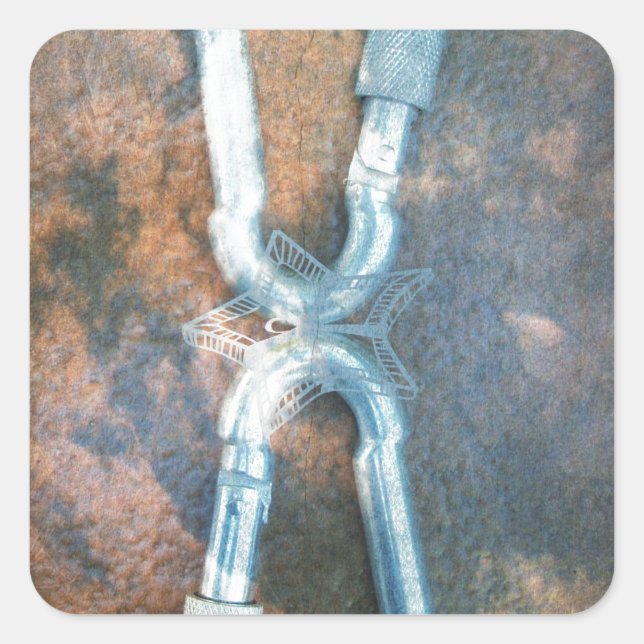Kunstdrucke von verbundenen Carabiners Quadratischer Aufkleber (Vorderseite)