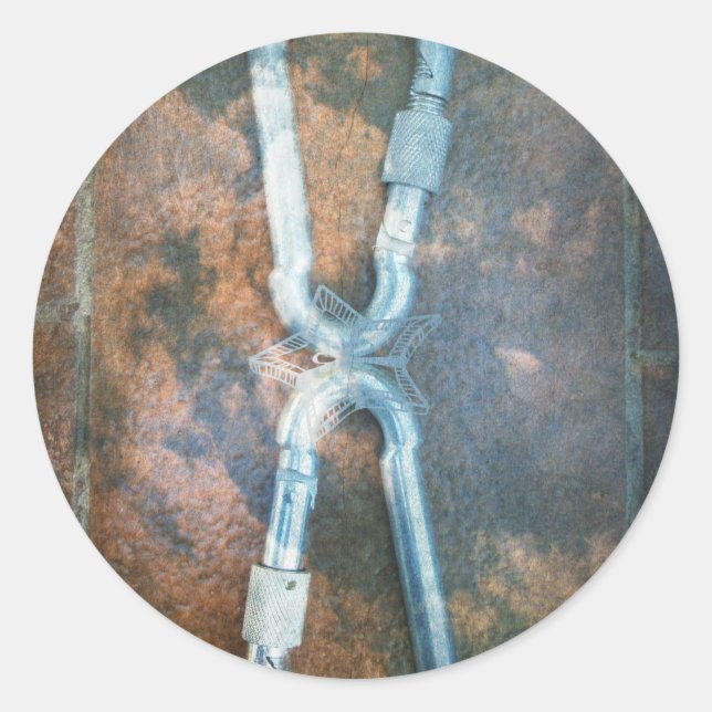 Kunstdrucke von verbundenen Carabiners Runder Aufkleber (Vorderseite)