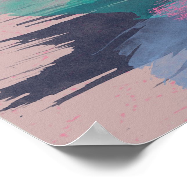 Kunstdrucken, rosa Blume Poster (Ecke)