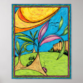 Kunstdrucken, Sommerspass im Hinterhof Poster