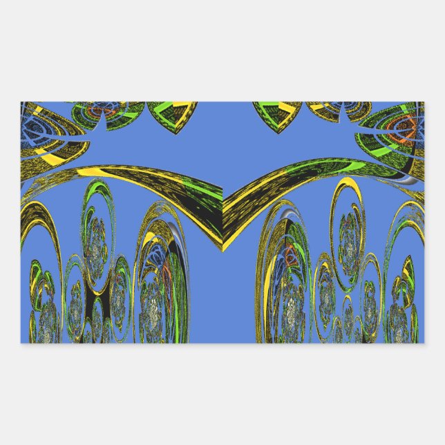 Kunstdruckerei mit Golden Abstract Design Rechteckiger Aufkleber (Vorderseite)