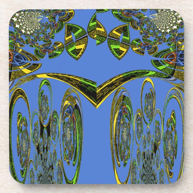 Kunstdruckerei mit Golden Abstract Design Untersetzer (Vorderseite)