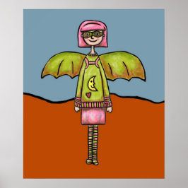 Kunstdruckerei, Niedliches Bat Girl Poster