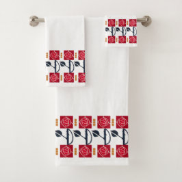 Künste u. Handwerks-Rose in der Auftrag-Art Badhandtuch Set