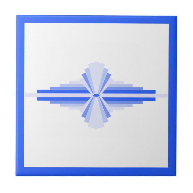 Kunstelemente aus Deko in Blau Fliese (Vorderseite)