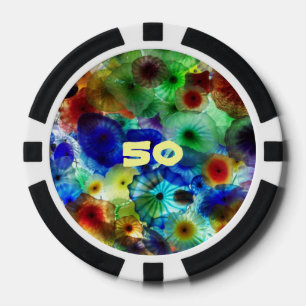 Kunstentwürfe des Las- VegasPoker-Chip-befleckten Pokerchips