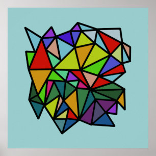 kunstfarbige geometrische Dreiecke Poster