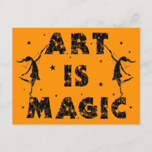 Kunstferien: Kunst ist Magie (Halloween Orange) Postkarte