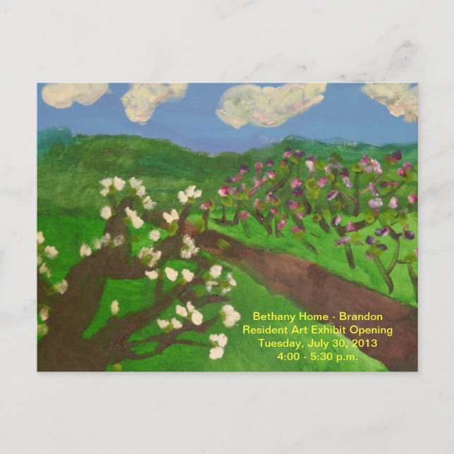 Kunstgalerie Ausstellung Offene Einladung Postkart (Vorderseite)