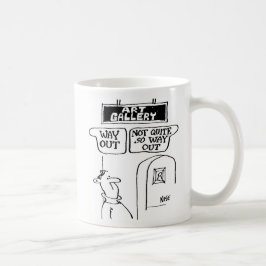 Kunstgalerie Zeichen. "Ausweg" und "Nicht so weit  Kaffeetasse