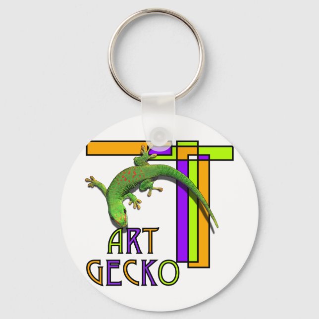 Kunstgecko Schlüsselanhänger (Vorderseite)
