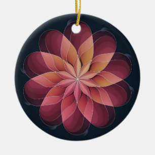 Kunstgefestigte Glaskunst, Abstrakte Blume Keramik Ornament