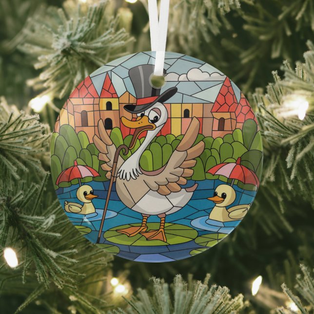 Kunstgefestigte Glaskunst, Albernes Gänsehalm Ornament Aus Glas (InSitu)