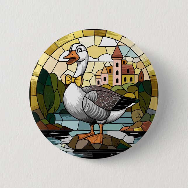 Kunstgefestigte Glaskunst, Albernes Gänsehaut Button (Vorderseite)