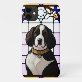Kunstgefestigte Glaskunst mit einem Hundportrait Case-Mate iPhone Hülle