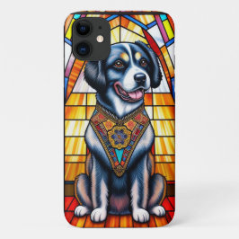 Kunstgefestigte Glaskunst mit einem Hundportrait Case-Mate iPhone Hülle