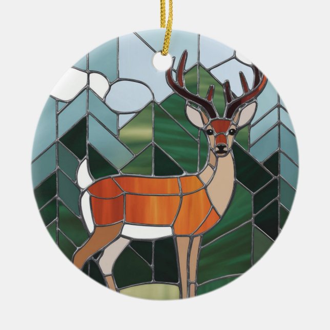Kunstgefestigte Glaskunst, verklebter Glass Stil H Keramik Ornament (Vorne)