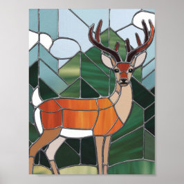 Kunstgefestigte Glaskunst, verklebter Glass Stil H Poster