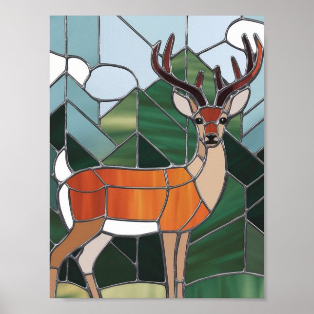 Kunstgefestigte Glaskunst, verklebter Glass Stil H Poster (Vorne)