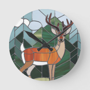 Kunstgefestigte Glaskunst, verklebter Glass Stil H Runde Wanduhr