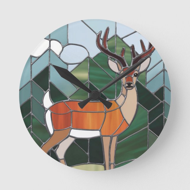 Kunstgefestigte Glaskunst, verklebter Glass Stil H Runde Wanduhr (Vorderseite)