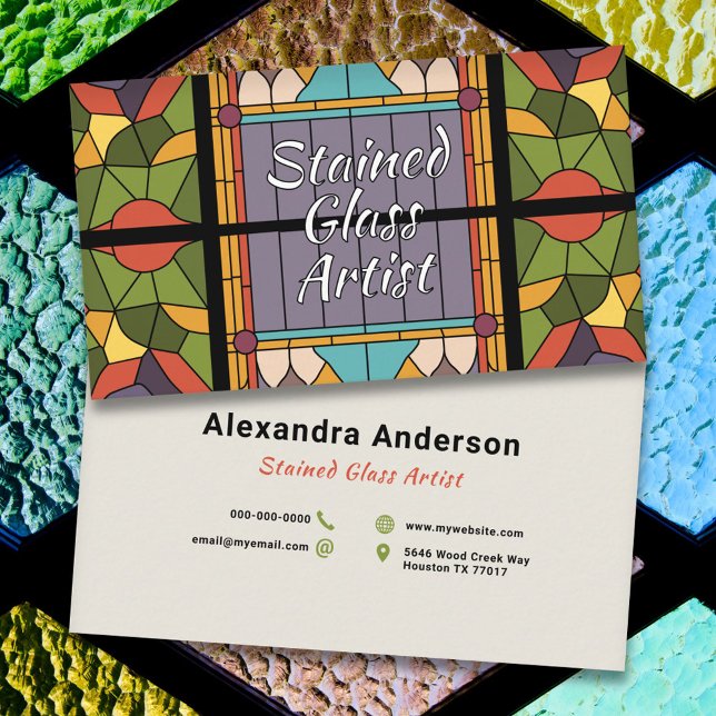 Kunstgefestigte Glaskunst Visitenkarte (Stained Glass Art Business Card)