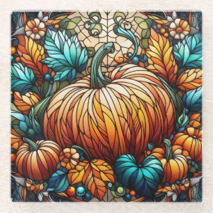 Kunstgefestigte Glass Pumpkin Glasuntersetzer