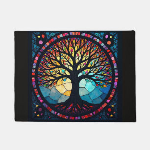 Kunstgeflecht aus Glas, Baum aus dem Leben Fußmatte
