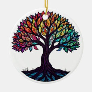 Kunstgeflecht aus Glas, Baum aus dem Leben Keramik Ornament