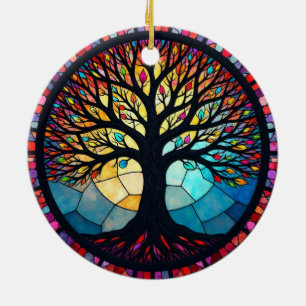 Kunstgeflecht aus Glas, Baum aus dem Leben Keramik Ornament