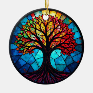 Kunstgeflecht aus Glas, Baum aus dem Leben Keramik Ornament